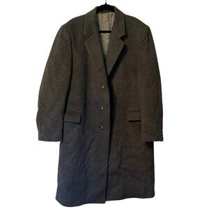 Christopher Brooks Wool Overcoat Men’s Size 46R Gray Classic Long Coat